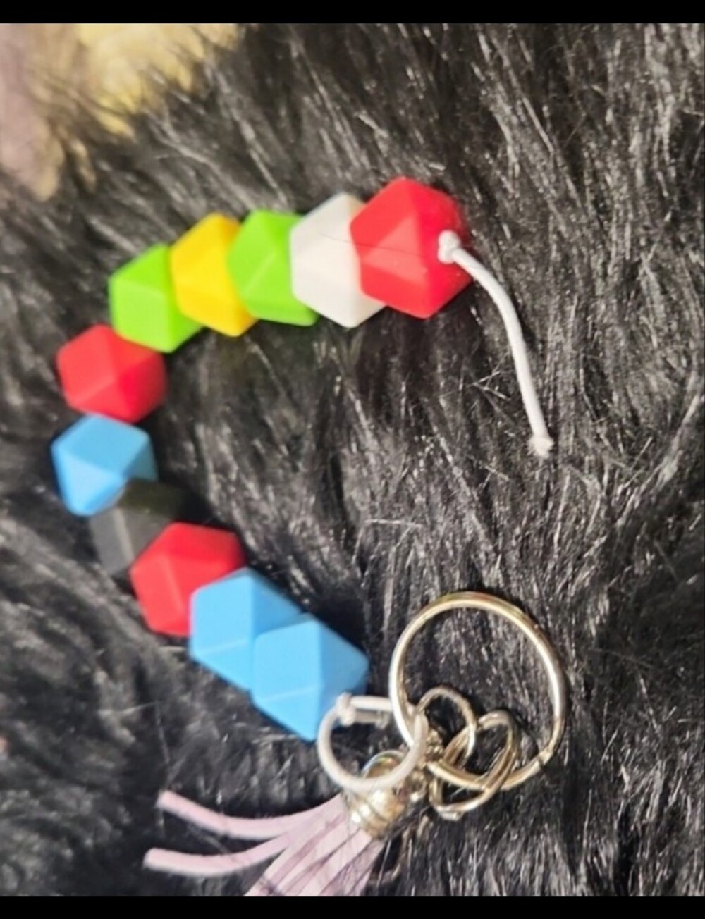 Multicolor Beaded Keyring